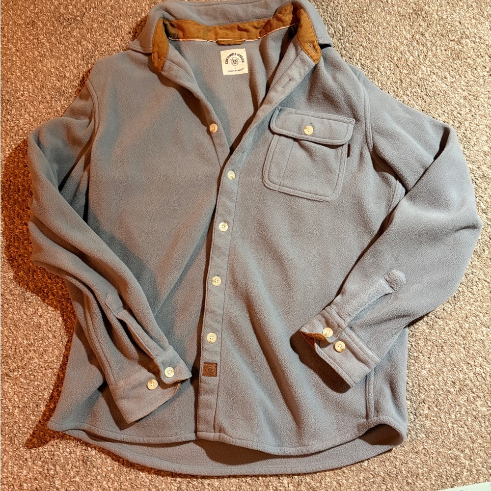 Gray Fleece Shirt with Button-Up Design